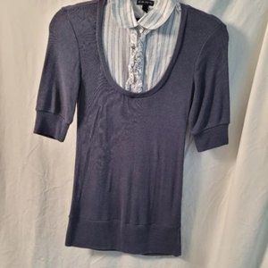 FANG Gray Knit Top LG